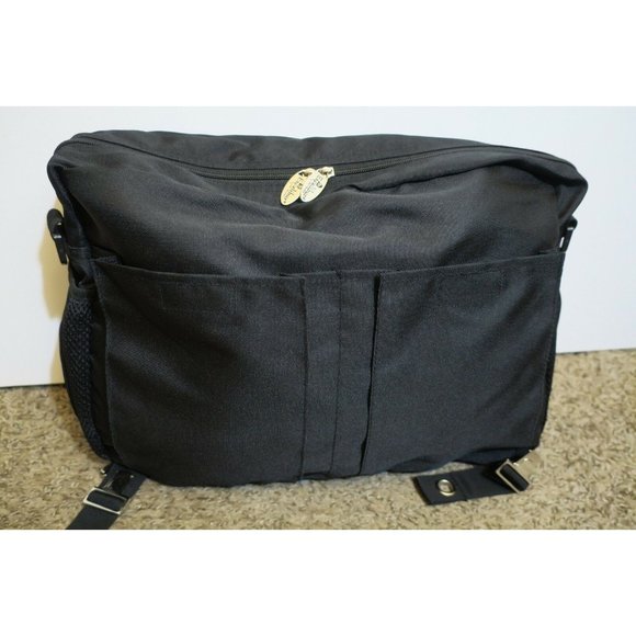 Excalibur Casino Hotel Las Vegas Messenger Laptop Bag Black Zipper Metal Buckles - Picture 4 of 6